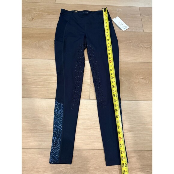 Kerrits Women's Full Seat Riding Tights Size S Navy Blue Grip Pockets Pattern An - Picture 2 of 12